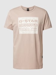 T-shirt van katoen met labeldetail, model 'Bandana' van G-Star Raw Beige - 17