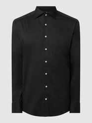 Koszula biznesowa o kroju regular fit z diagonalu od Eterna Czarny - 30