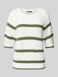 Sweter z dzianiny z prążkowanymi wykończeniami od Oui - 33
