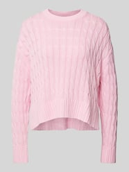 Strickpullover aus reiner Baumwolle mit Rundhalsausschnitt von Tommy Hilfiger Pink - 45