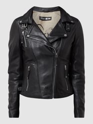 Kurtka skórzana w stylu Biker  od Freaky Nation Czarny - 17