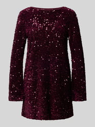 Körpernahes Cocktailkleid mit Pailettenbesatz Modell 'ANIKA' von ONLY Bordeaux - 1