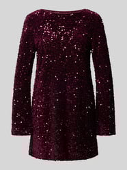 Körpernahes Cocktailkleid mit Pailettenbesatz Modell 'ANIKA' von Only Bordeaux - 14