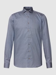 Slim Fit Business-Hemd mit Allover-Muster von Eterna Weiß - 32