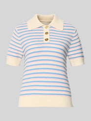 Gebreid shirt met polokraag en knoopsluiting van GANT Beige - 21