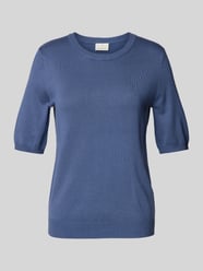 Strickshirt mit Rundhalsausschnitt Modell 'lizza' von Kaffe Blau - 39