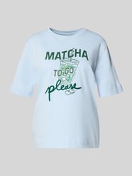 Slim fit T-shirt met motiefprint van Marc Cain - 44