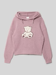 Regular fit hoodie met beermotief van s.Oliver RED LABEL Fuchsia - 16