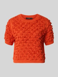 sweter z dzianiny z okrągłym dekoltem i rękawem o dł. 1/2 od Oui - 24