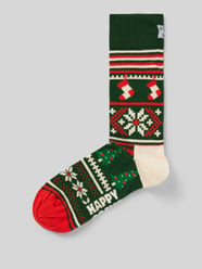 Socken mit Motiv-Print Modell 'Christmas Sweater' von Happy Socks Grün - 20