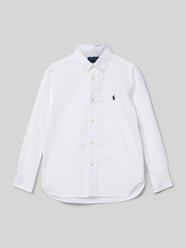 Slim Fit Freizeithemd mit Label-Stitching von Polo Ralph Lauren Kids Weiß - 12