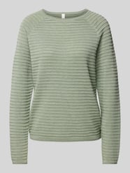 Gebreide pullover met structuurmotief van QS Groen - 23