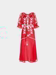 Besticktes Midikleid von MARCH11 Rot - 28