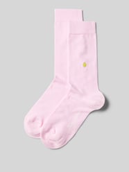 Socken in unifarbenem Design Modell 'LADY' von Burlington Rosa - 30