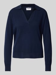 Kaschmirpullover mit Umlegekragen von Jake*s Casual Blau - 16