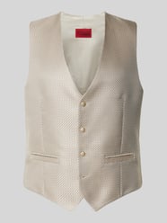 Gilet met paspelzakken en V-hals van WILVORST Beige - 2