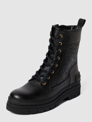 Buty sznurowane z detalami z logo od Tommy Hilfiger Czarny - 28
