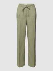 Linnen broek met bandplooien van Esprit Groen - 9