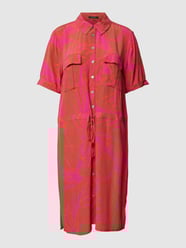 Overhemdblouse van viscose met all-over motief van comma Roze - 48
