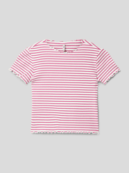 T-shirt z falistym wykończeniem model ‘GILA LIFE’ od Only Fuksjowy - 17