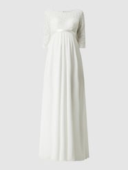 Zwangerschapsbruidsjurk van kant en chiffon  van Luxuar Wit - 30