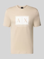 t-shirt z logo i okrągłym dekoltem od Armani Exchange - 4