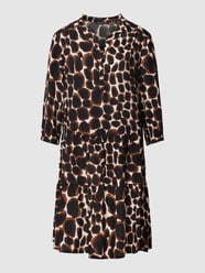 Jurk met all-over motief, model 'DEZEMBER' van Betty Barclay Grijs / zwart - 45
