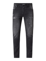 Skinny Fit Jeans mit Stretch-Anteil Modell 'Desert'  von Raizzed Grau / Schwarz - 3