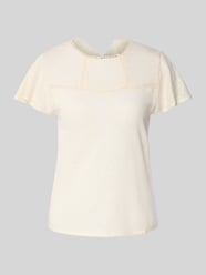 T-shirt z okrągłym dekoltem i koronką szydełkową od Zero - 20