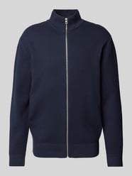 Regular Fit Strickjacke aus reiner Baumwolle mit Strukturmuster von Tom Tailor Denim Blau - 30