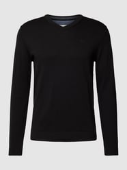 Gebreide pullover met V-hals van Tom Tailor Zwart - 23