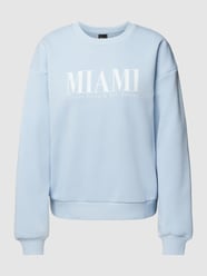 Sweatshirt met labelprint, model 'Riley' van Gina Tricot Blauw - 38