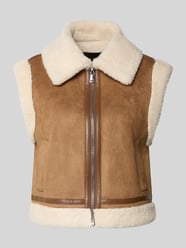 Gilet in leerlook met voering van imitatiebont van Oui - 32