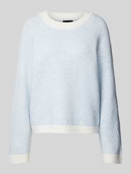 Regular Fit Strickpullover mit Wollanteil Modell 'OLENA' von Pieces Blau - 19