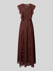 Abendkleid mit Schmetterlingsärmeln und Volants von Rinascimento - 3