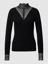 Shirt met lange mouwen en ajourpatroon, model 'TILDE' van Only Zwart - 10