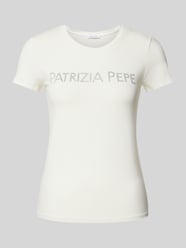 T-Shirt mit Label-Strasssteinbesatz von Patrizia Pepe Weiß - 43