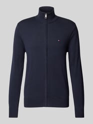 Strickjacke mit Logo-Stitching Modell 'ESSENTIAL' von Tommy Hilfiger Blau - 22