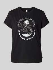 T-Shirt mit Motiv-Print von QS Schwarz - 40