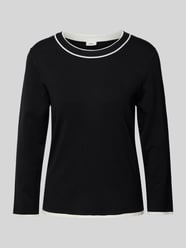 Regular Fit Strickpullover mit farblich kontrastierter Rippblende von s.Oliver BLACK LABEL Schwarz - 32