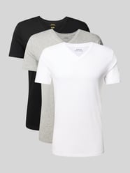 T-shirt z prążkowanym dekoltem w serek w zestawie 3 szt. od Polo Ralph Lauren Underwear - 26