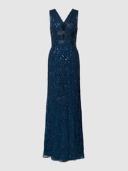 Abendkleid mit Paillettenbesatz von Adrianna Papell Blau - 47
