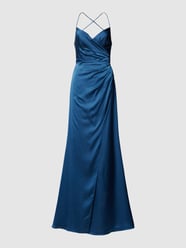 Abendkleid mit gekreuzter Schnürung auf der Rückseite von Luxuar Blau - 13