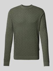 Gebreide pullover met structuurmotief, model 'KALLE' van Only & Sons Groen - 17