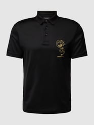 Poloshirt mit Motiv- und Label-Stitching von Emporio Armani Schwarz - 17