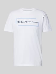 T-Shirt mit Rundhalsausschnitt von Tom Tailor Denim Weiß - 48
