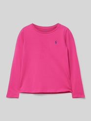 Shirt met lange mouwen en labelstitching van Polo Ralph Lauren Kids Fuchsia - 4
