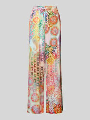 Wide Leg Stoffhose mit Allover-Muster von Emily Van den Bergh Orange - 18