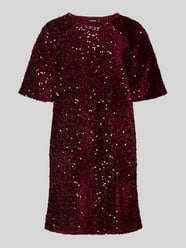 Schmales Cocktailkleid mit Paillettenbesatz Modell 'KAM' von PIECES Bordeaux - 3