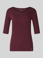 T-shirt met ronde hals en labeldetail van Marc Cain Bordeaux - 6